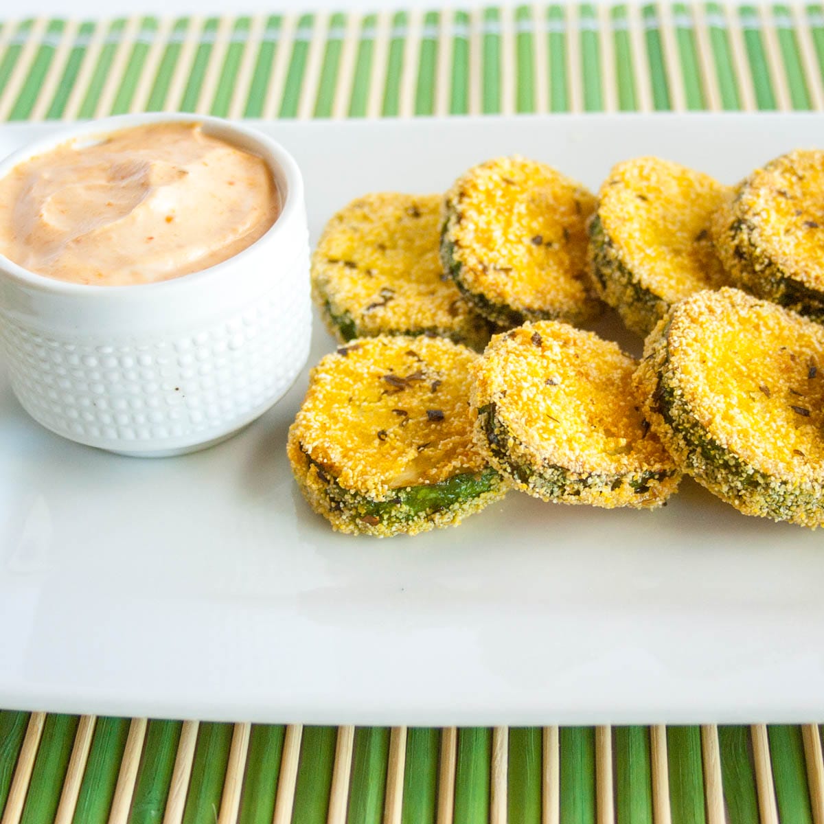 Fried Cucumbers on a plate.