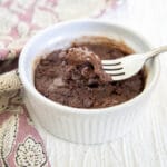 Fork digging into a Vegan Mug Brownie.