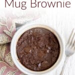 Vegan Mug Brownie photo with text.