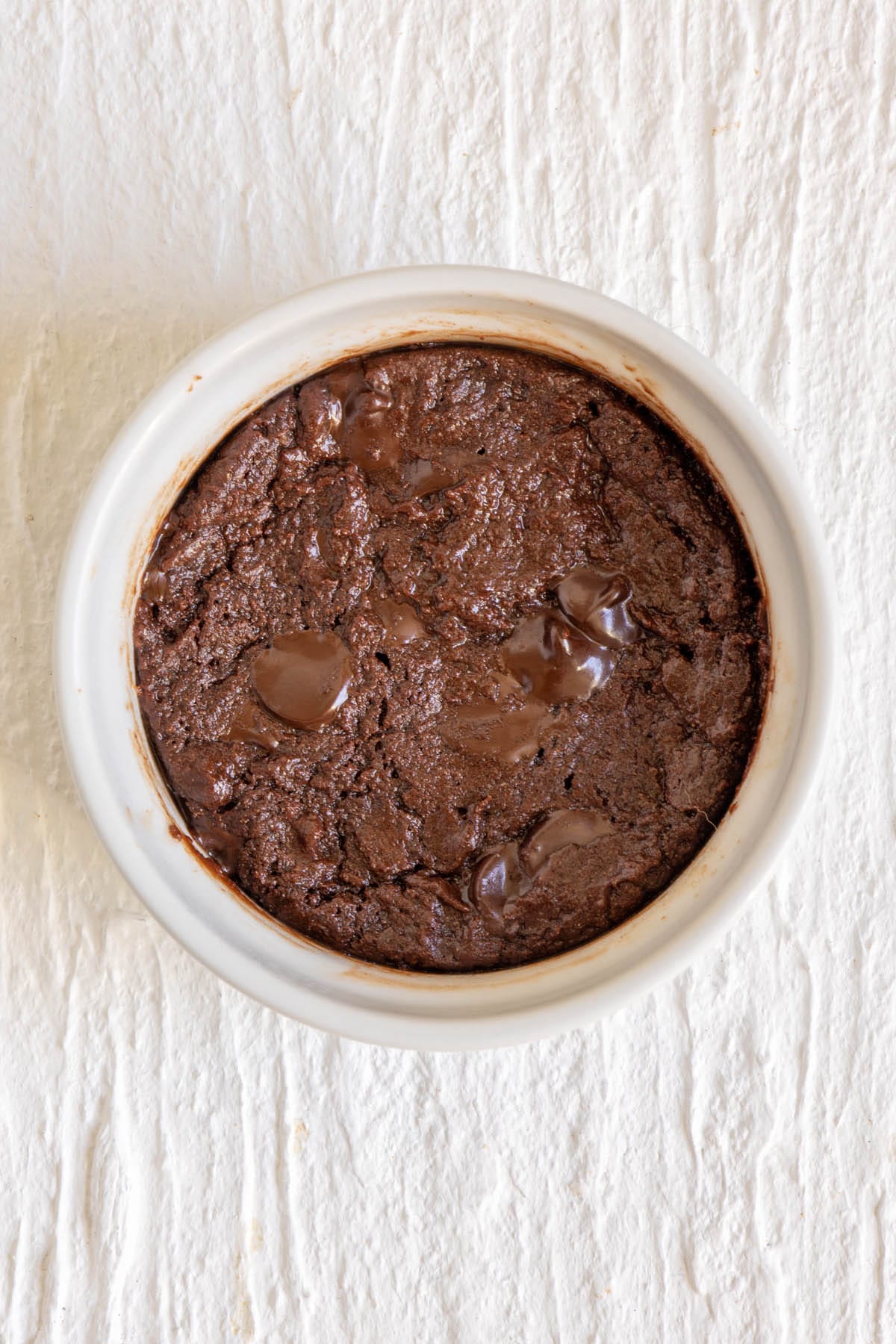 Vegan Mug Brownie in a bowl.