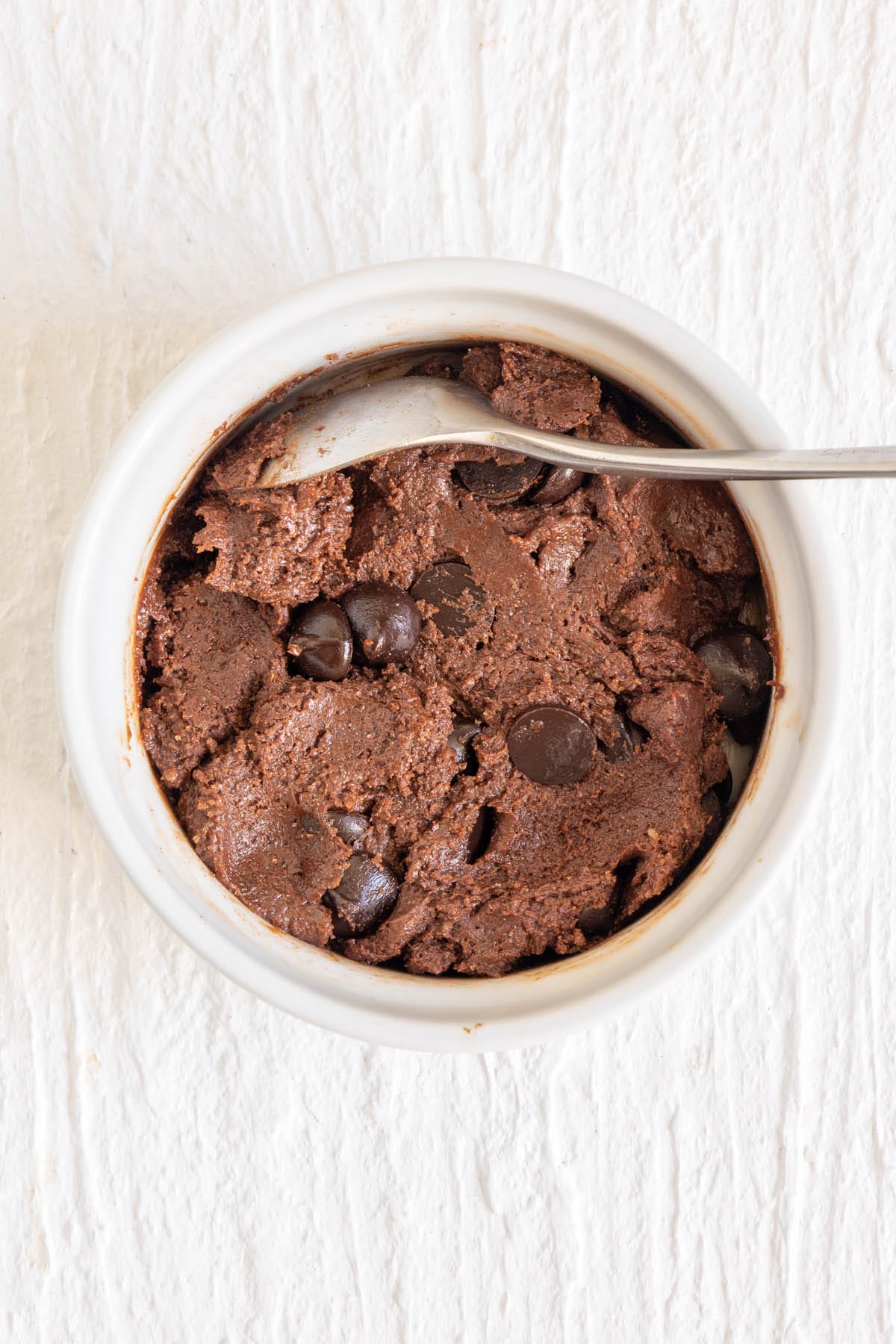 Chocolate chips added to the bowl.