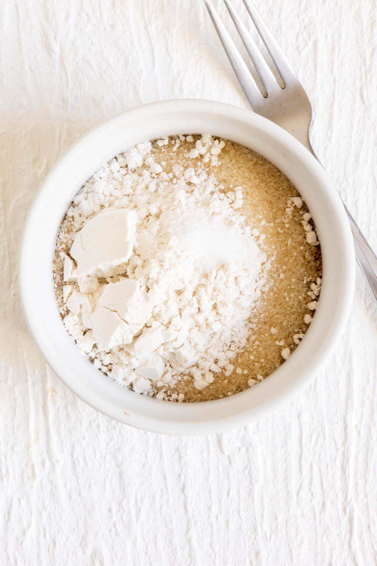 Dry ingredients in a bowl.