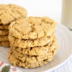 Vegan Oatmeal Cookies on a plate.