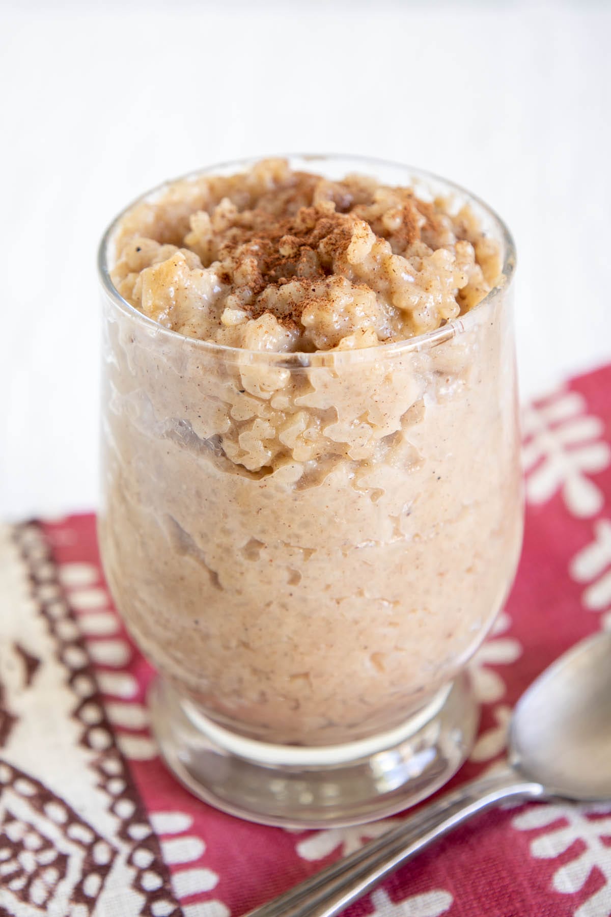 Vegan Rice Pudding in a jar.
