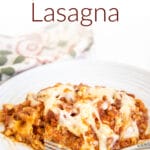 Vegan Slow Cooker Lasagna photo with text.