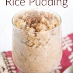 Vegan Rice Pudding photo with text.