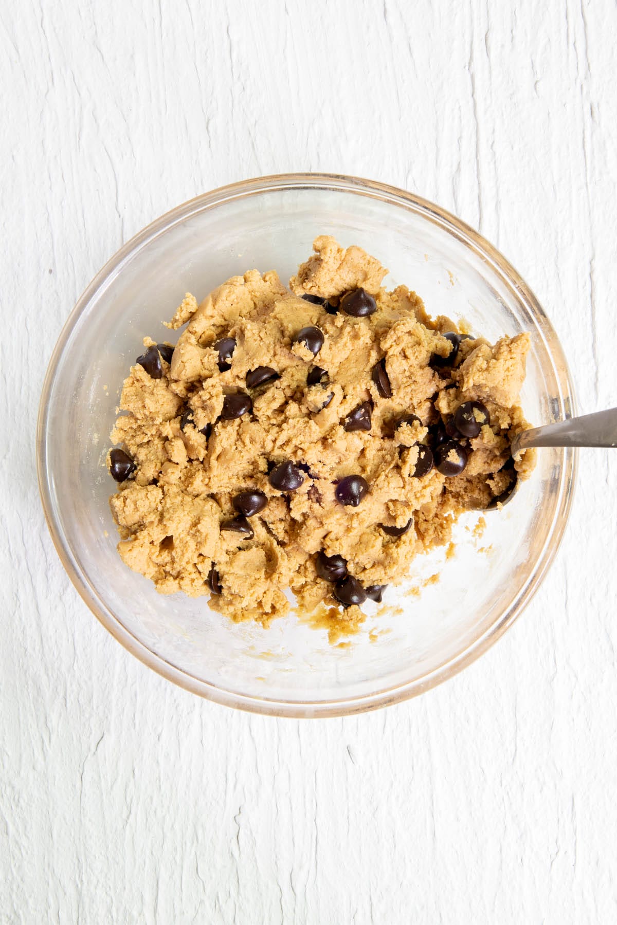 Dough with chocolate chips mixed in.